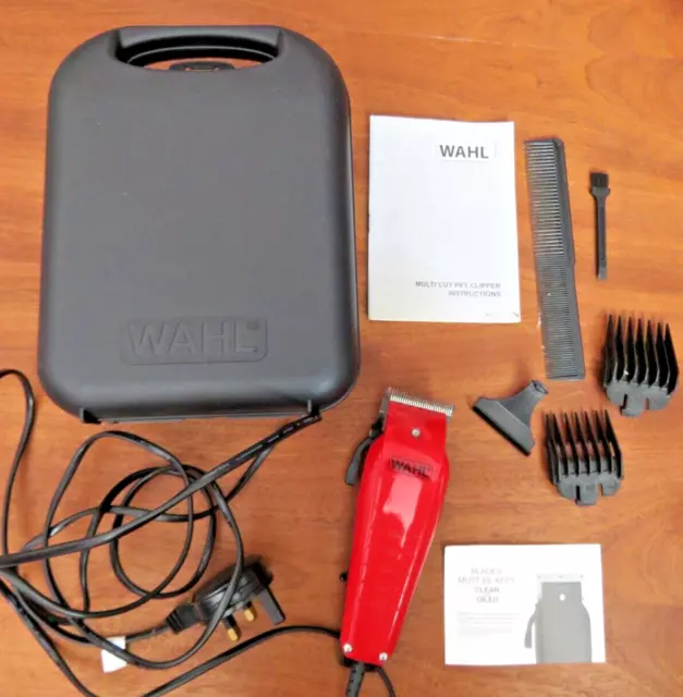 Red Wahl USA PCMC Precision Electric Grooming Pet Dog Cat Hair Clippers. 230v. 5