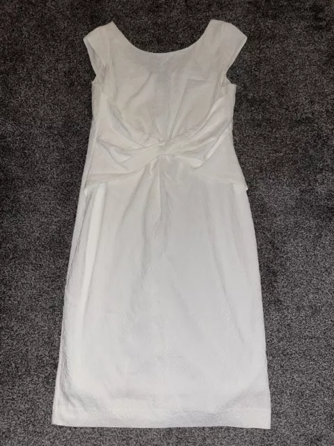 Roman white dress Patterned Lined Size 14 Occasion VGC Free Post Lots Listed(AB)