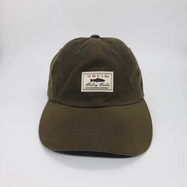 ORVIS HAT CAP Fishing Tackle Manchester Vermont Waxed Canvas Strapback  Green $24.99 - PicClick