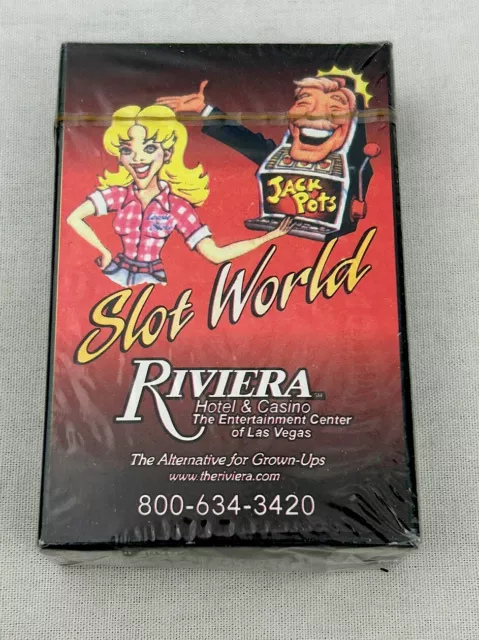 Vtg Casino “Slot World” Riviera Las Vegas Playing Cards Deck Sealed