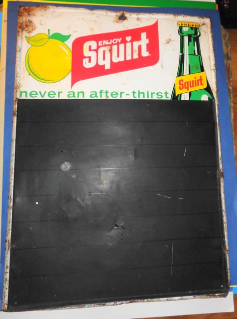 Vintage Original Enjoy Squirt Soda Pop Blackboard Sign
