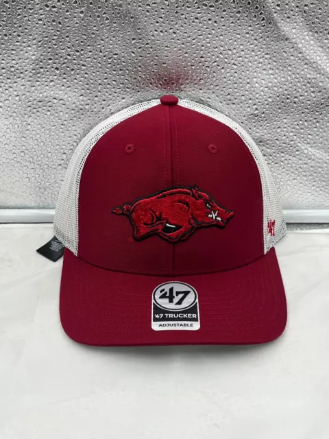 Arkansas Razorbacks NCAA '47 Brand Red Trucker Adjustable Snapback Mesh Hat