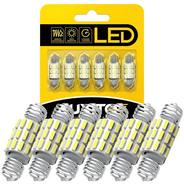 31-36MM Adjustable LED Interior Lights Dome Map License Plate Bulb DE3175 DE3022