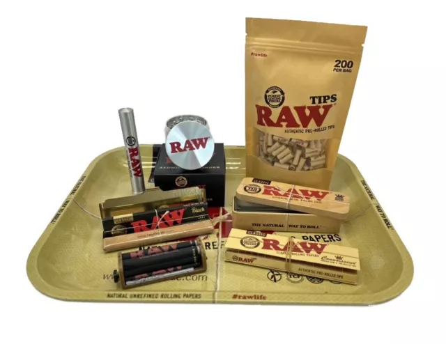 RAW Set Includes 1 Tube Case+rolling machine+Grinder+ Tray+Paper Case