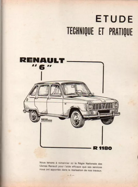 ▬►RTA REVUE TECHNIQUE  AUTOMOBILE de 1969  RENAULT 6_R 6 (R1180)