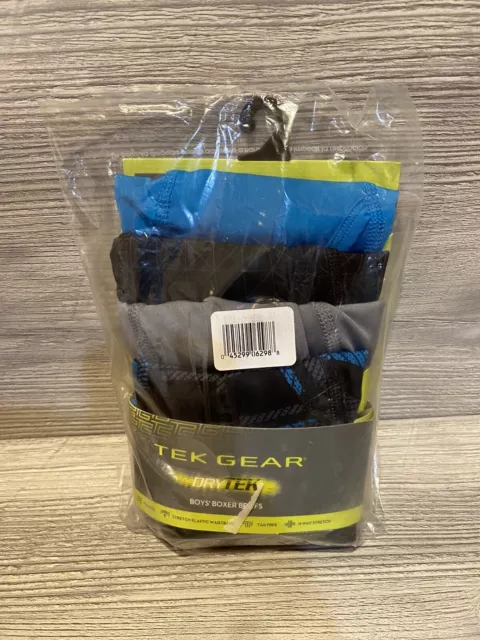 NWT Tek Gear 2 Packs (8 Pairs) of DryTek Boys' Boxer Briefs size M 10/12