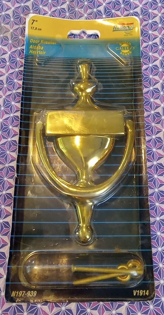 NOS National Hardware GALLERY SERIES V1914/N197-939 Solid 7" Brass Door Knocker