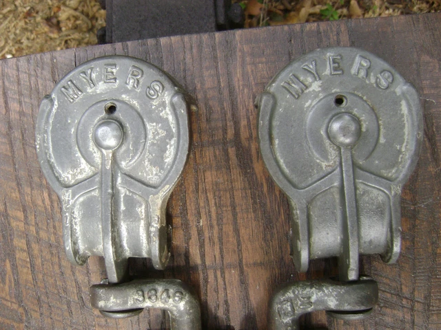 Antique Vintage Cast Iron FE Myers Barn Door Rollers Pat 1907 Barn Farm Tool