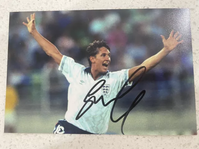 Gary Lineker Hand Signed Photo Football Autograph England Leicester City Legend