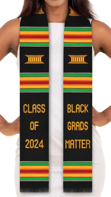 ADVANSYNC Black Grads Matter Class of 2024 Premium Handwoven Kente Cloth Grad...