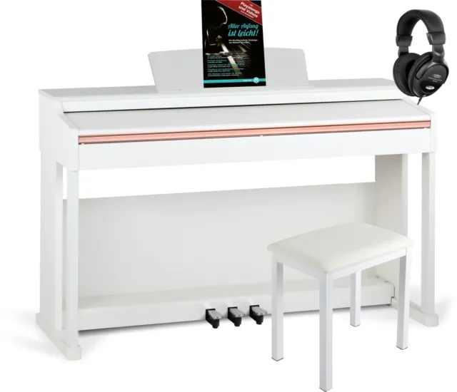 Clavier Piano 88 touches lestées Piano numérique Marteau Action Clavier de  piano pleine taille Piano électrique USB/MIDI Piano numérique domestique  avec support de meuble, 3 pédales, tabouret for débu : acheter des
