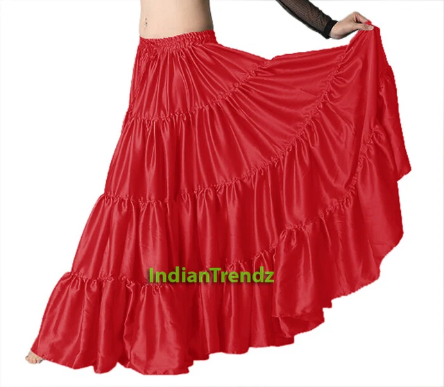 Gonne Bohemien Da Donna 25 Iarde Tribali, ATS, Belly Dancing Blu Tinta Bianca - Foto 4