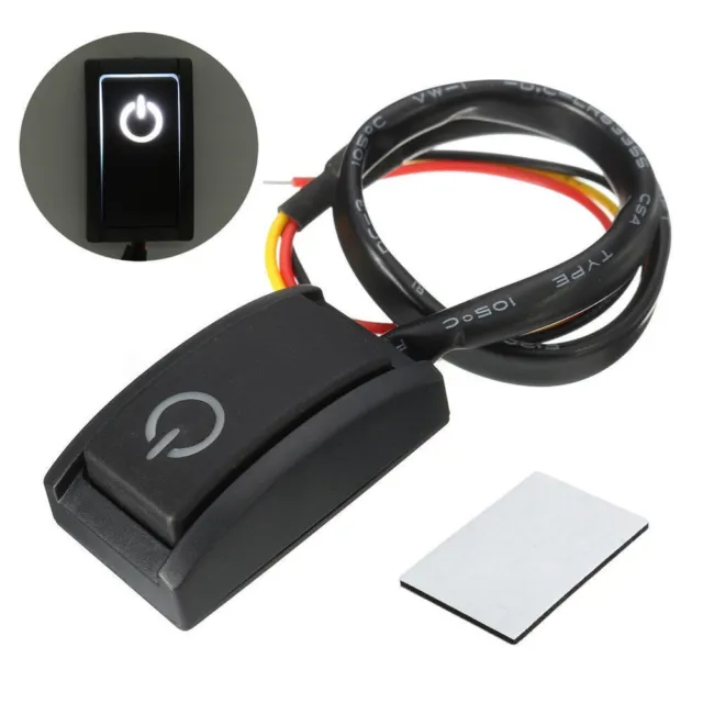 LED Turn Light 12V 200mA Car Push Button Latching ON OFF Truck Boat Paste Type