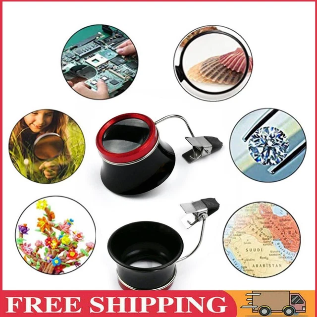 Watchmakers 10x Clip-On Eyeglass Watch Jewelry Repairing Magnifier Glass