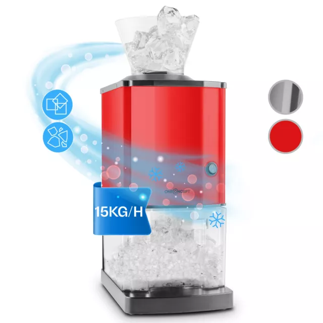 Rote 15 kg/h Icemaker Eiswürfelmaschine Eiswürfelbereiter Edelstahl Ice Maker