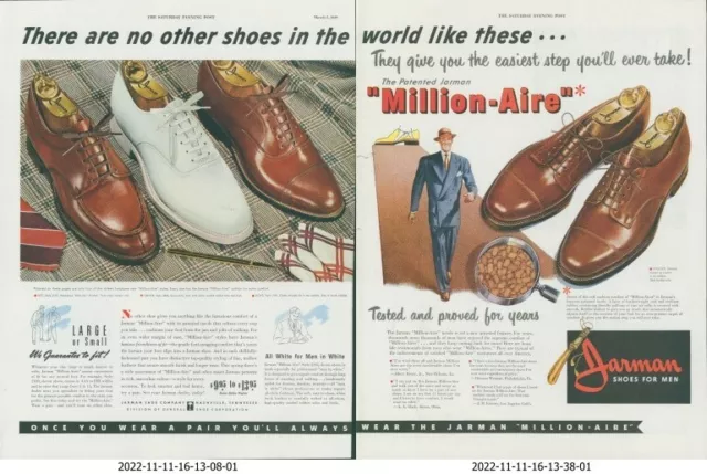 1949 Jarman Shoes Men Million-Aire Moc-San Magnifying Glass Vtg Print Ad SP13