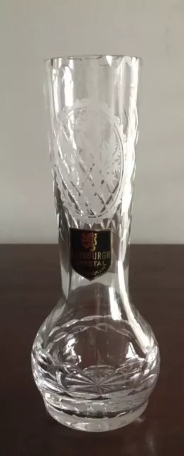 Beautiful Vintage Edinburgh Cut Crystal vase - Made In Scotland With Sticker