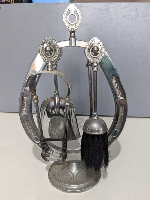 Set compagno 4 pezzi vintage Ianthe piccolo cromato design ferro di cavallo anni '60 - A/F