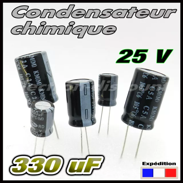 25/330# 330µF 25v Condensateur chimique  10 à 100 pcs 330uF capacitor