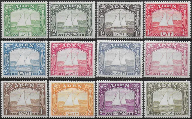 1937 Aden Dhow barca a vela 12v. MNH SG n. 1/12