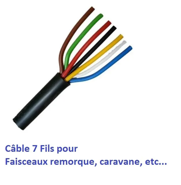 Cable Electrique 7 Fils  pour Attache Remorque Attelage Chevrolet