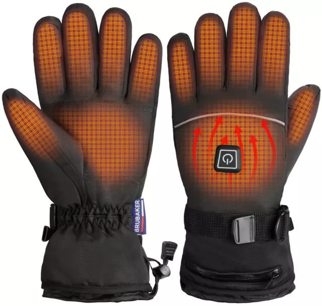 BRUBAKER Gants Chauffant Électrique Rechargeable Imperméable Sport Hiver Moto