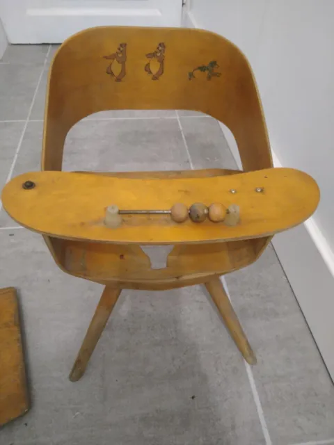 Ancienne chaise pot pour enfant, bébé, en bois, années 1960