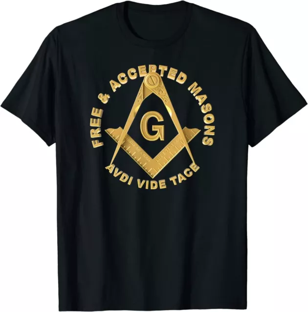NEW LIMITED Masonic F & AM Masons Square & Compass Freemason T-Shirt 3