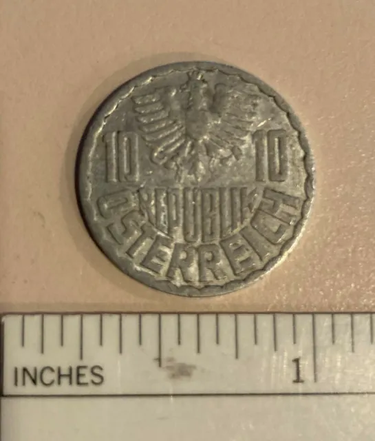 1964 Austria 10 Groschen Aluminum Coin KM# 2878