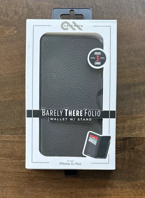 CaseMate Barely There Folio Wallet Case Cover for iPhone Xs Max Leather Look