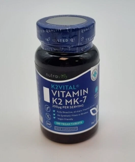 NITRAVITA VITAMIN K2 MK7 36g 180 Vegan Tablets EXPIRY DATE 01/24 £14.