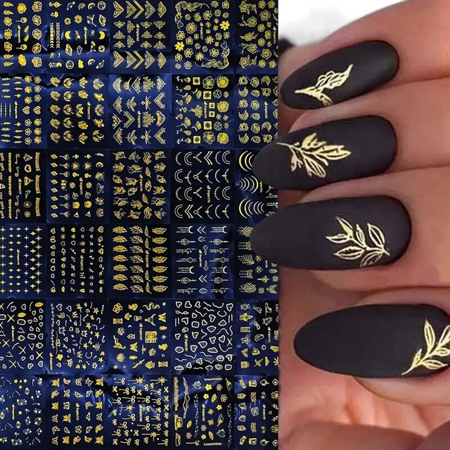 JMEOWIO Nagelsticker Bunte Blumen – 30 Blätter Selbstklebend, Für Nageldesign & Acrylnägel