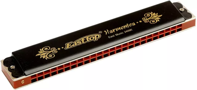 East top 24 Holes Tremolo Harmonica Key of C Tremolo Mouth Organ Harmonica US