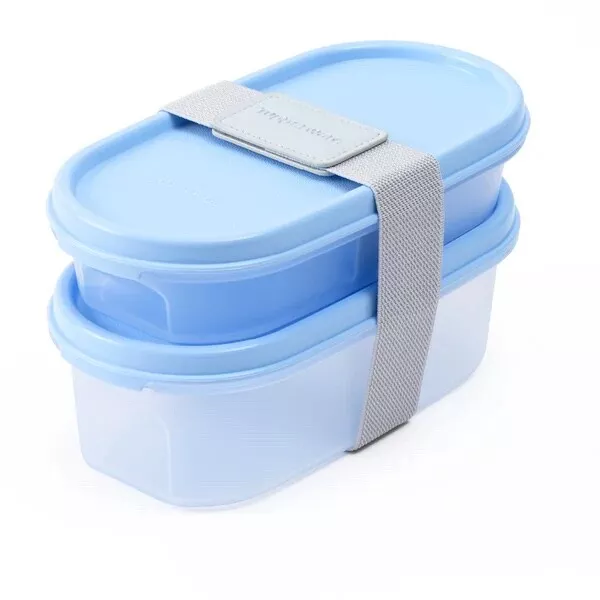 Brand New Tupperware Modular Mates Oval Set Blue With Band RRP $39