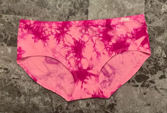 Nwt Victoria's Secret Pink Fuschia Tie Dye Stretch  Seamless Hipster Panties