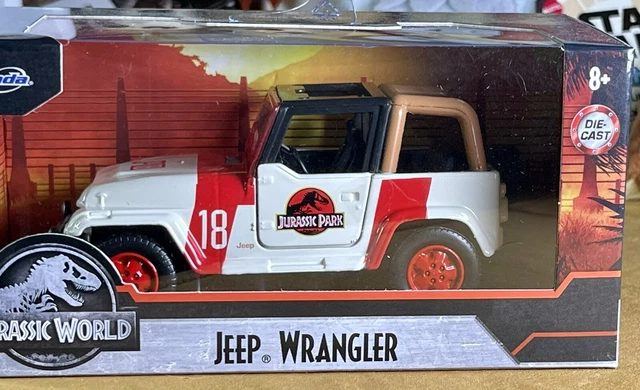 NEW JURASSIC WORLD Jeep Wrangler Jurassic Park Livery 1:32 Die Cast Toy ...