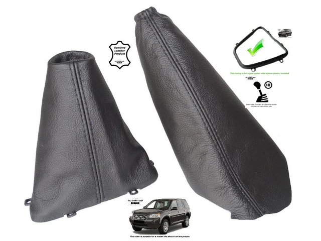 Soufflet Levier De Vitesse Cuir Synthétique Pour Land Rover Freelander II (2007-2014) Automatique - Remplacement Noir Double Couture