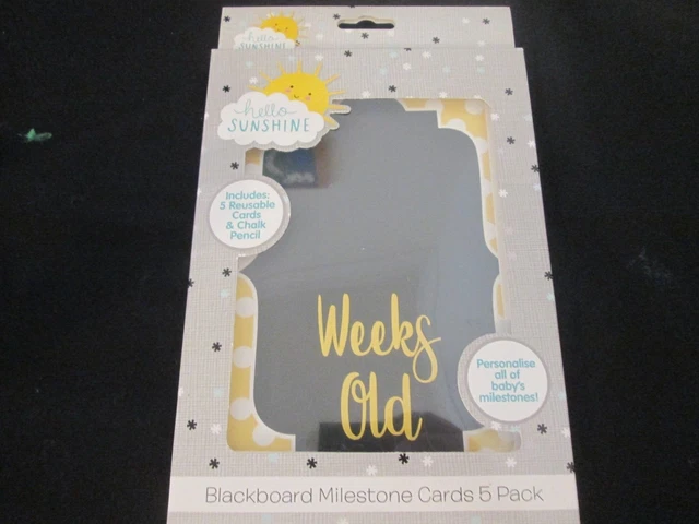 Hello Sunshine Blackboard Milestone Baby Cards Weeks Old, Months Old, My First..