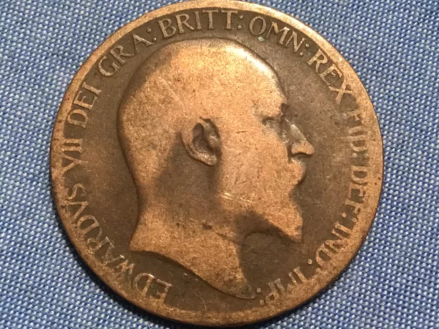 1906 Edward VII British Halfpenny 1/2p