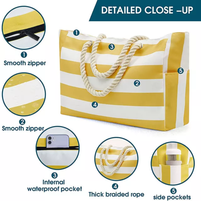 Large Size Waterproof Beach Bag Outdoor Travel Pool Bag Women Tote Shoulder Bag 3