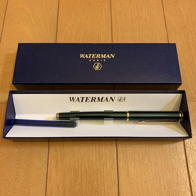 Stylo Plume WATERMAN PREFACE Vert Marbré - Pointe Or 18 Carats - Occasion Rare - Stylo De Collection
