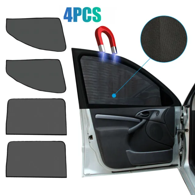 4x Car Side Front Rear Window Sun Shade Cover Mesh Shield UV Protection Magnetic