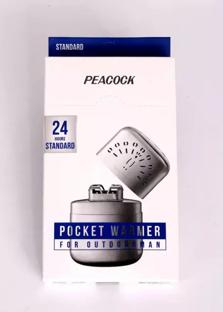 Peacock Hakkin Pocket Catalyst Metal Hand Warmer Standard Size 24 Hours