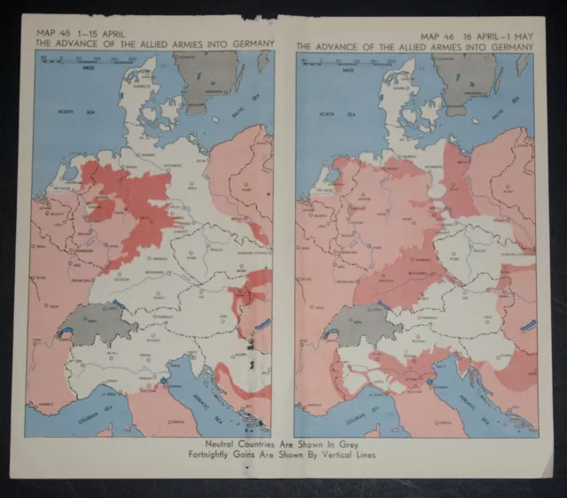 THE ADVANCE OF THE ALLIED ARMIES INTO GERMANY, 1 April to 1 May 1945, WW2 Maps