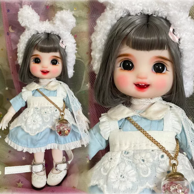 1/8 BJD Doll Cute Face Makeup Lifelike Girl Doll Kids Toys Full Set Dress Shoes