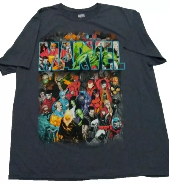 Marvel Comics Retro Classic Avengers Heroes Group Shot Tee Shirt Men's XL