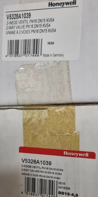Honeywell V5328A1039,  2way Valve PN16  DN15 Valvola 2 Vie