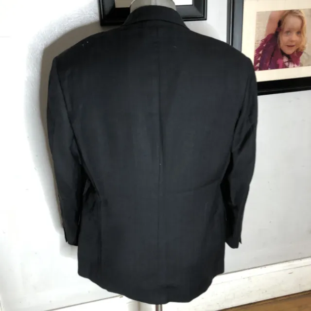 VINTAGE PERRY ELLIS Mens 40S Black pinstripe Wool Blazer Sport Coat ...