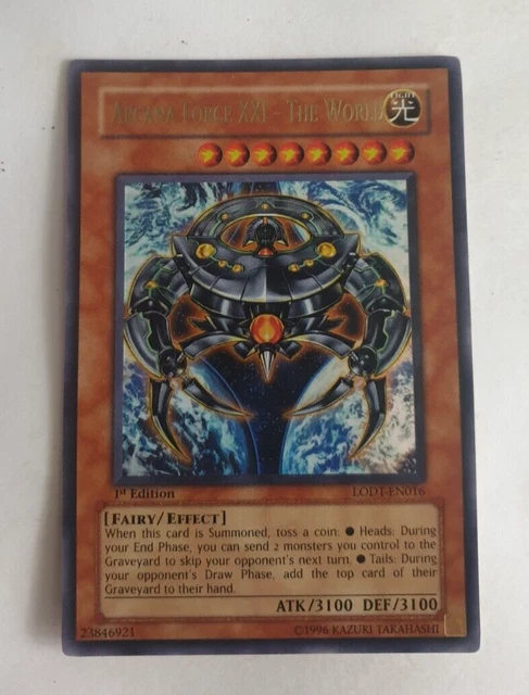 Yugioh Arcana Force Xxi - The World Ultra Rare Lodt-En016 1St Ed Nm
