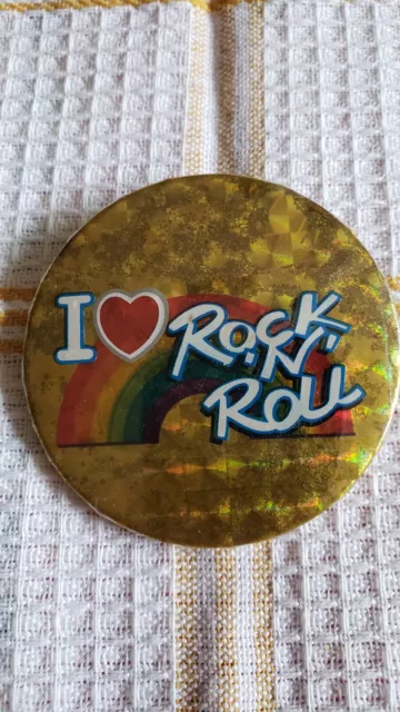 Vintage 1980's I Love Rock N Roll Pin/ Button